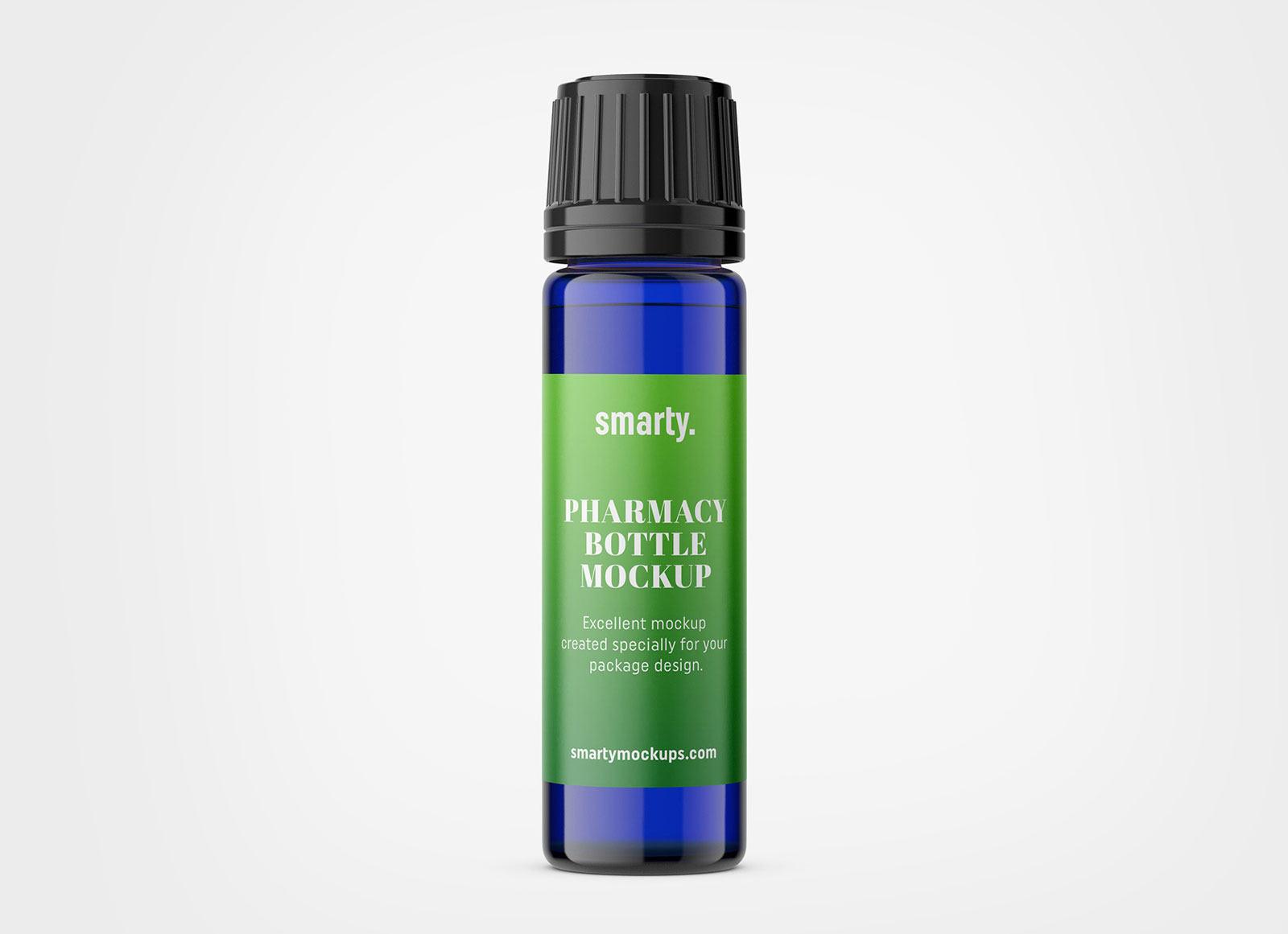 Free 10ml Cobalt Blue Bottle Mockup PSD