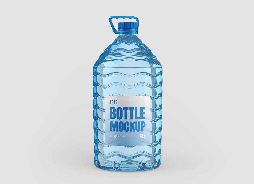 Free 10 Liter Plastic Water Mockup PSD Set