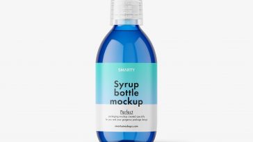 Free 300ml Liquid Medicine Syrup Bottle Mockup PSD