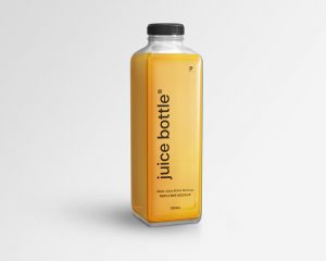 Free Glass Juice Bottle Mockup