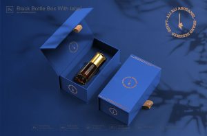 Free Perfume Bottle With Hard Paper Box Mockup