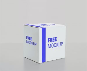 Free Square White Box Mockup