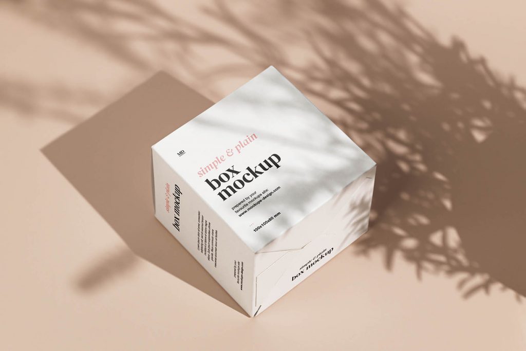 Free Shadow Packaging Box Mockup PSD