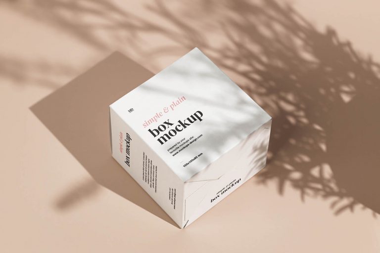Free Shadow Packaging Box Mockup PSD