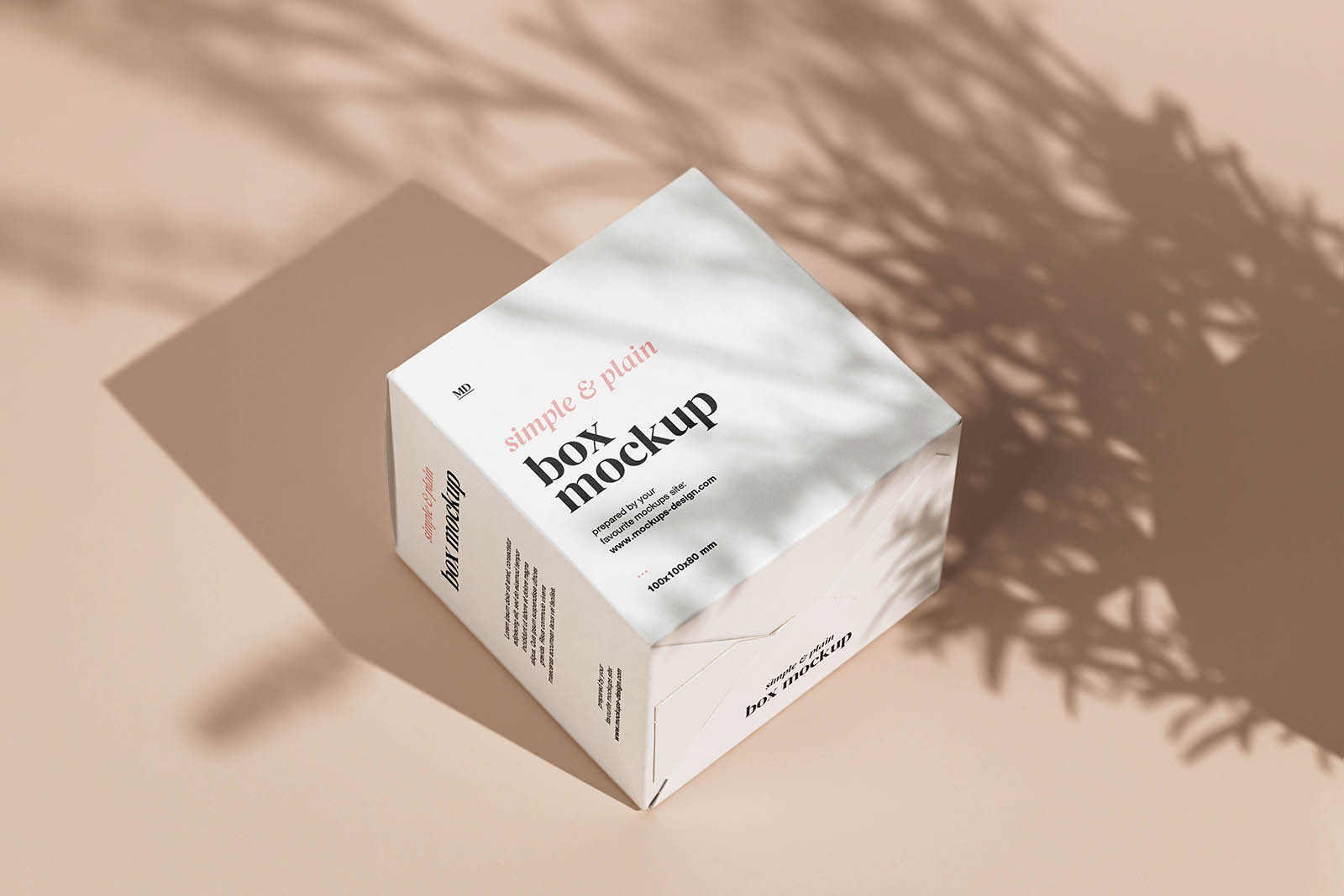 Free Shadow Packaging Box Mockup PSD