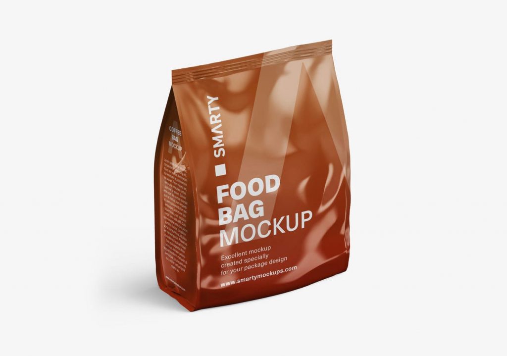 Top Sealed Food Bag Mockup for Free