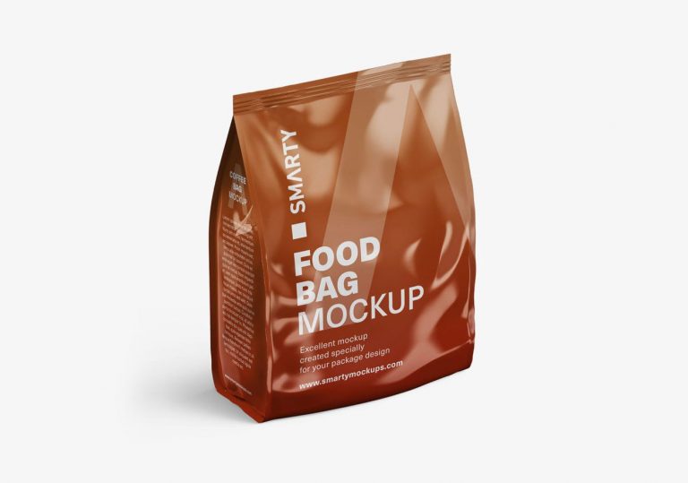 Top Sealed Food Bag Mockup for Free