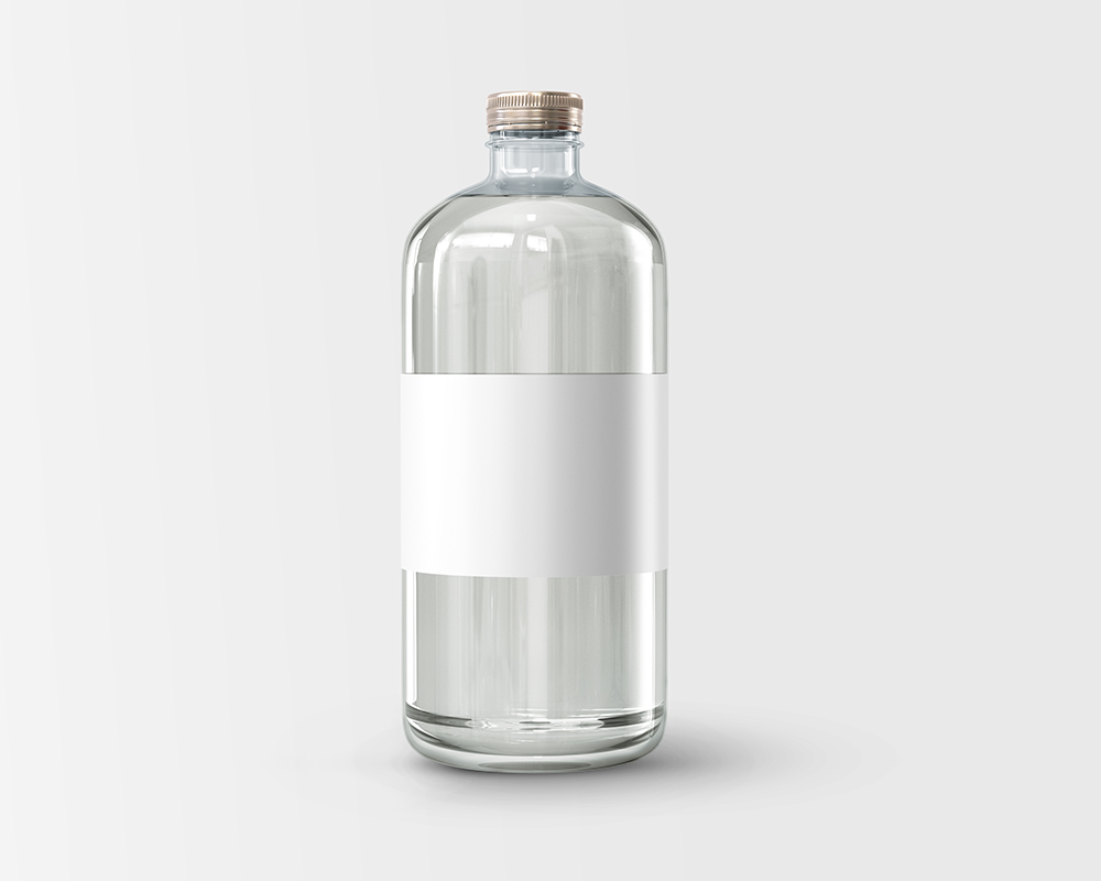 Free Clear Water Glass Bottle Mockup
