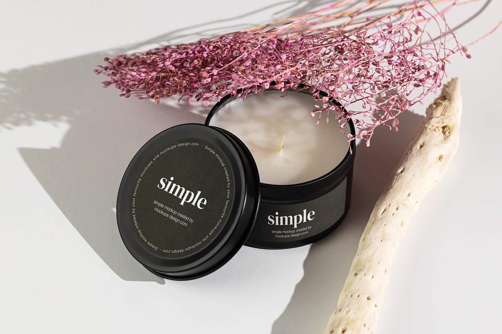 Free Candle In Jar Mockup PSD