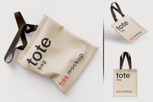 Free 5 Small Tote Shopping Bag Mockups set