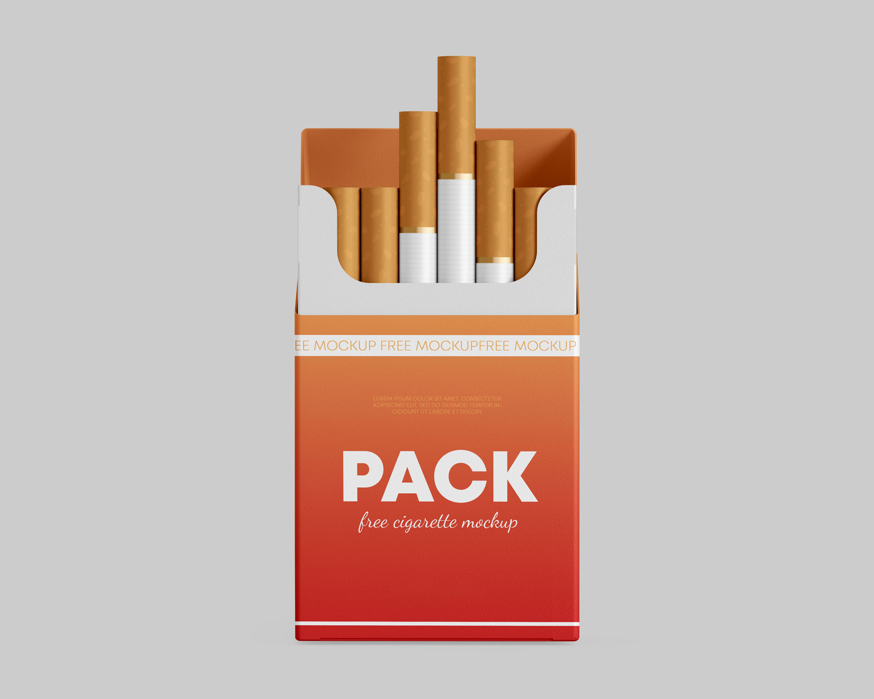 Free Cigarette Pack Box Mockup PSD Set 01