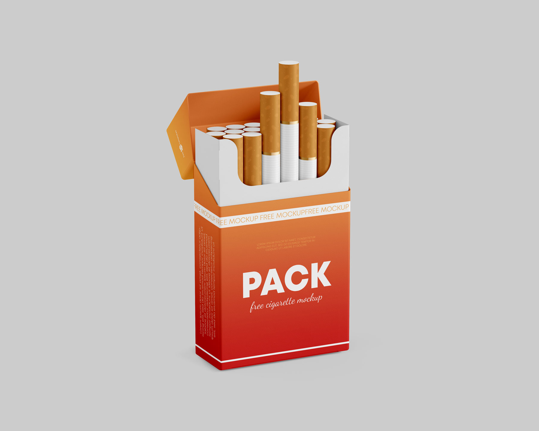 Free Cigarette Pack Box Mockup PSD Set 03