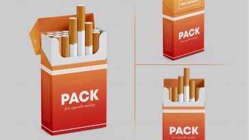 Free Cigarette Pack Box Mockup PSD Set