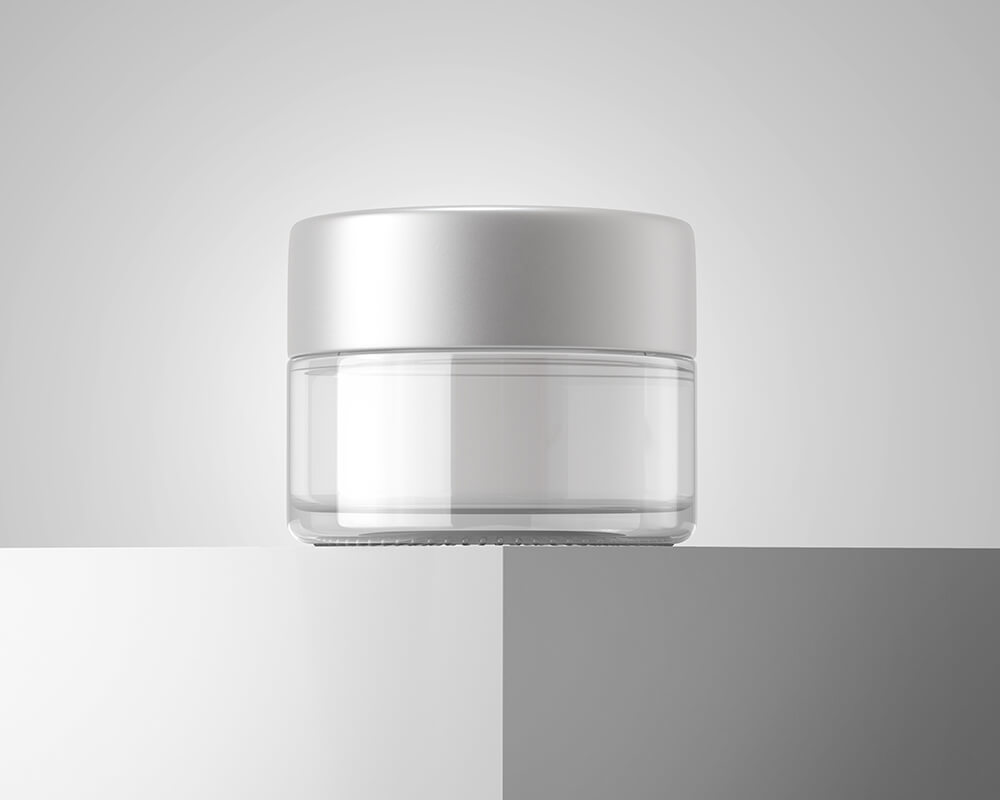 Free Cosmetic Clear Round Jar Mockup 2