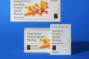 Free Rectangle And Slide Product Box Mockup PSD