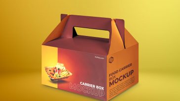 Free Take Away Gable Package Box Mockup