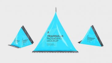 Free Tetrahedron Milk Packaging Mockup 1