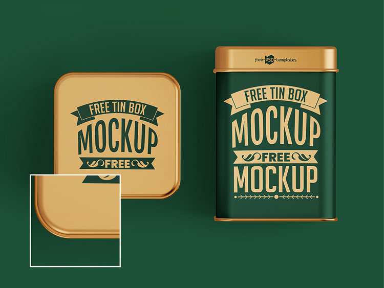 Free Tin Box Mockup Set