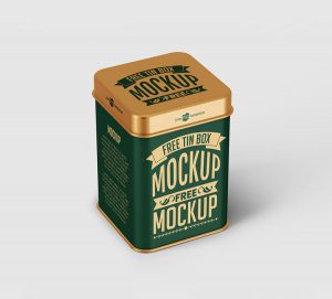 Free Tin Box Mockup Set