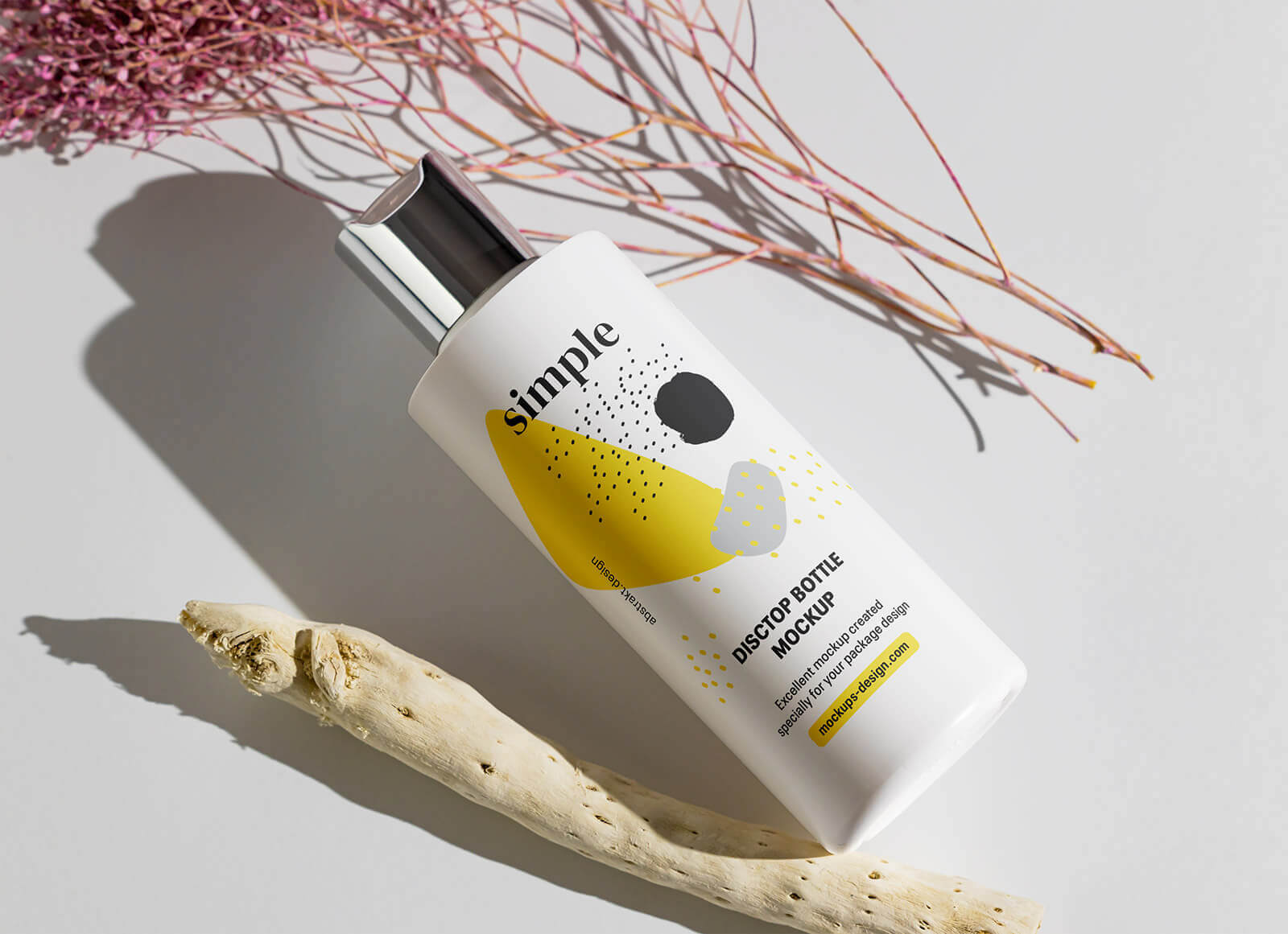 Free Disc Top Cap Bottle Mockup PSD