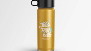 Free Flask Water Bottle Mockup