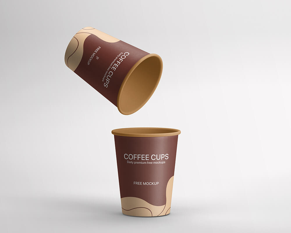 free two coffee cups mockup 1