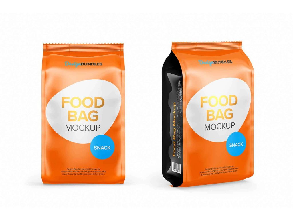 free food bag packaging mockup scene PSD pet food dog cat brand