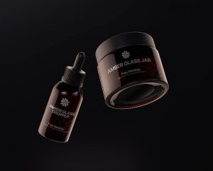 Fre Floating Amber Jar and Dropper Mockup 1