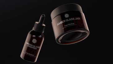 Fre Floating Amber Jar and Dropper Mockup 1