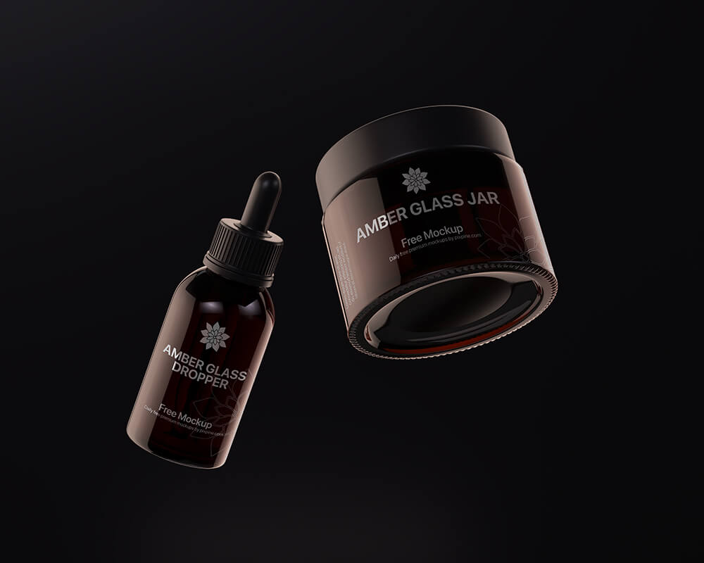 Fre Floating Amber Jar and Dropper Mockup 1
