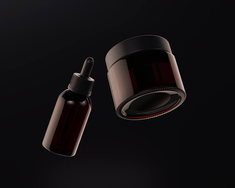 Fre Floating Amber Jar and Dropper Mockup 2