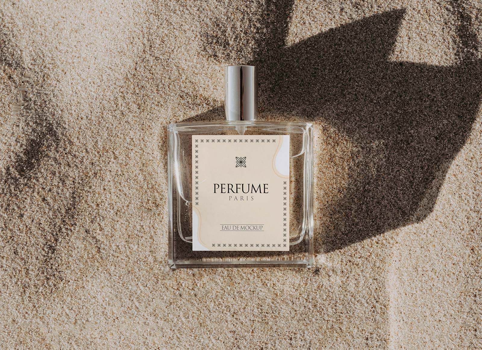 Free Clear Glass Perfume Bottle Mockup PSD