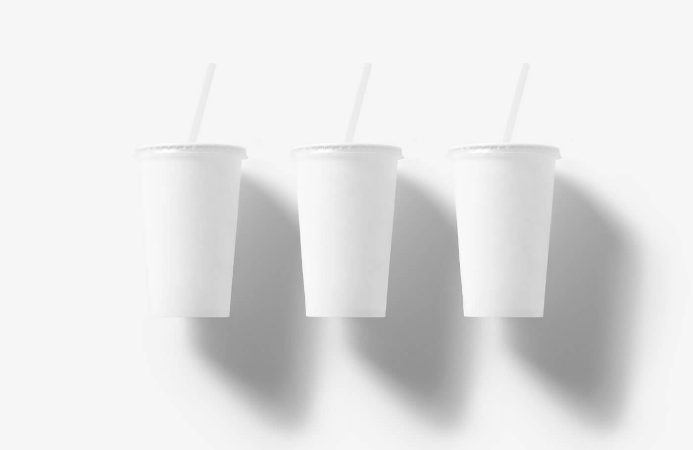 Free Cup With A Straw Mockup