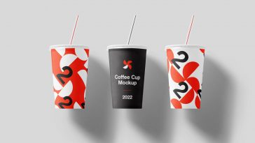 Free Cup With A Straw Mockup1