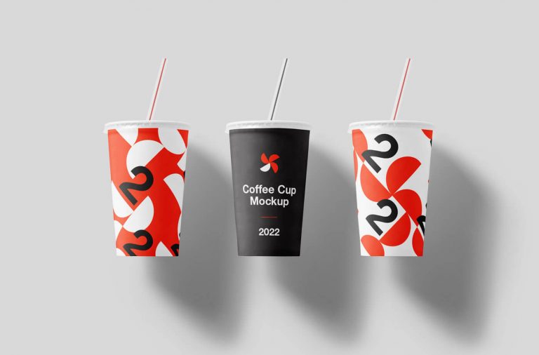 Free Cup With A Straw Mockup1