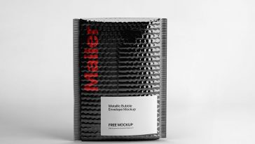 Free Metallic Bubble Envelope Mockup