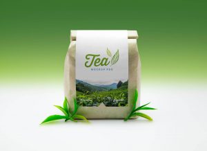 Free Organic Tea Standing Pouch Mockup PSD