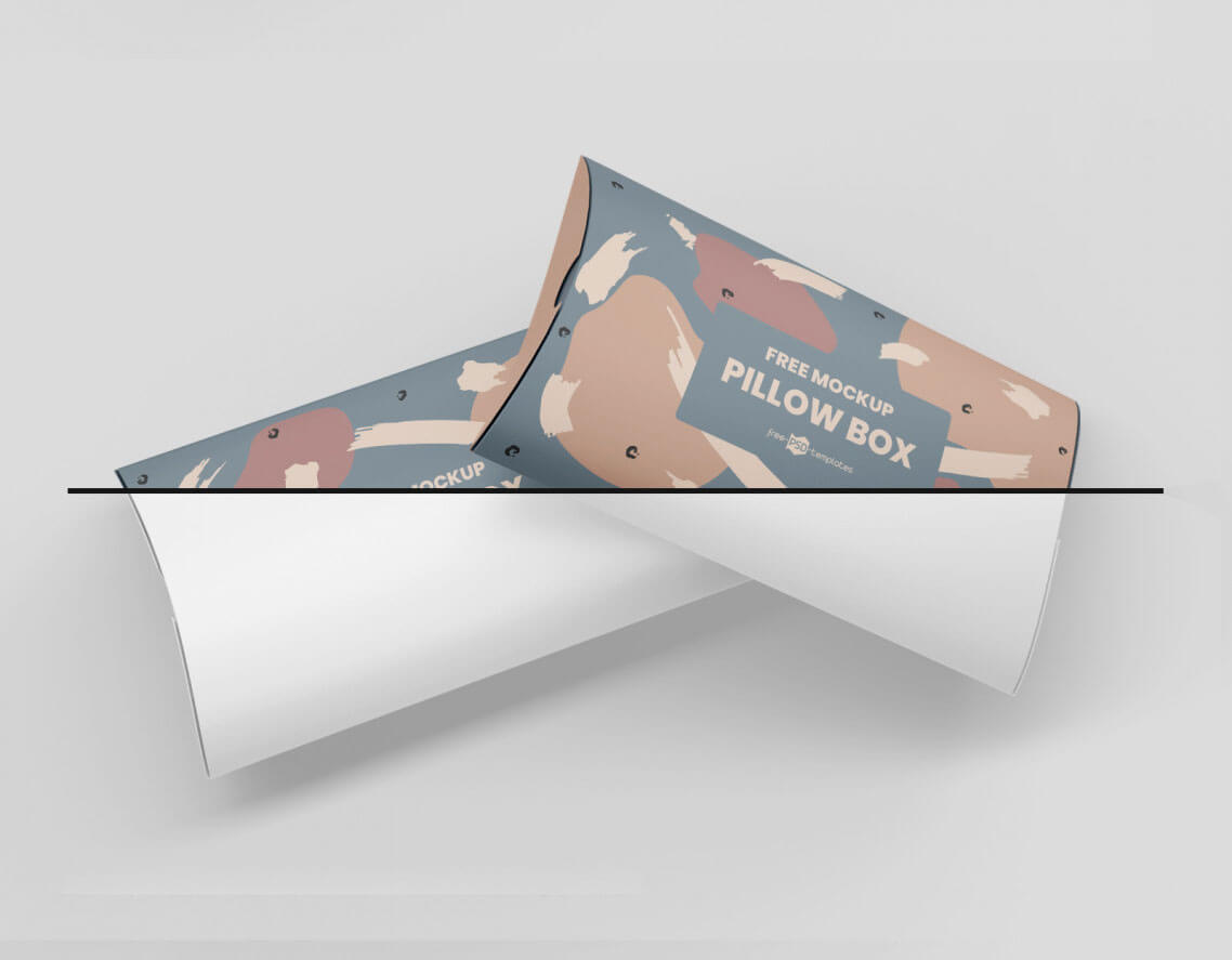 Free Paper Pillow Gift Box Mockup PSD Set