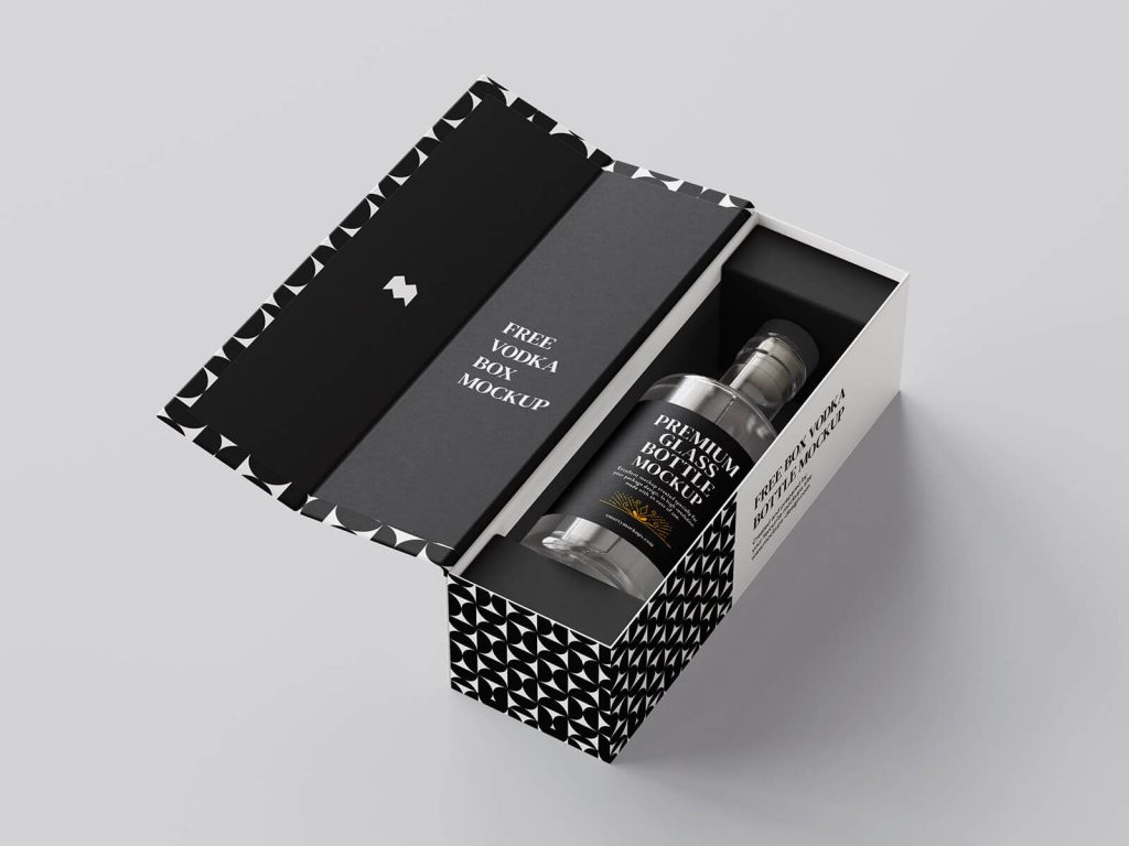 Free Bottle Box Mockup 1