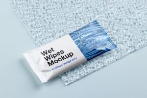 Free Disposable Wet Wipes Packaging Mockup PSD