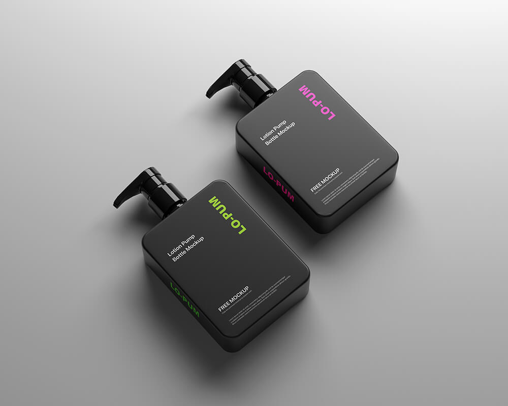 free lotion pump bottle mockup 1