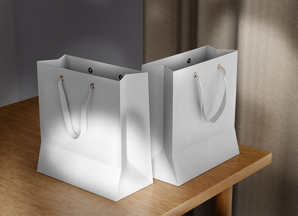 Free Paper Shopping Bag PSD Mockup