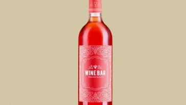 Red Wine Bottle Mockup