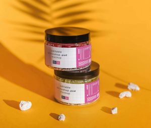 Above Each Other Cosmetic Jars Mockup