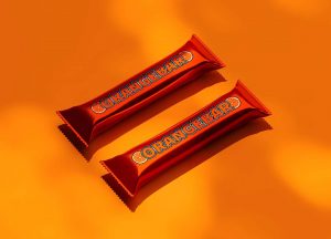 Free Candy Chocolate Bar Packaging Mockup PSD