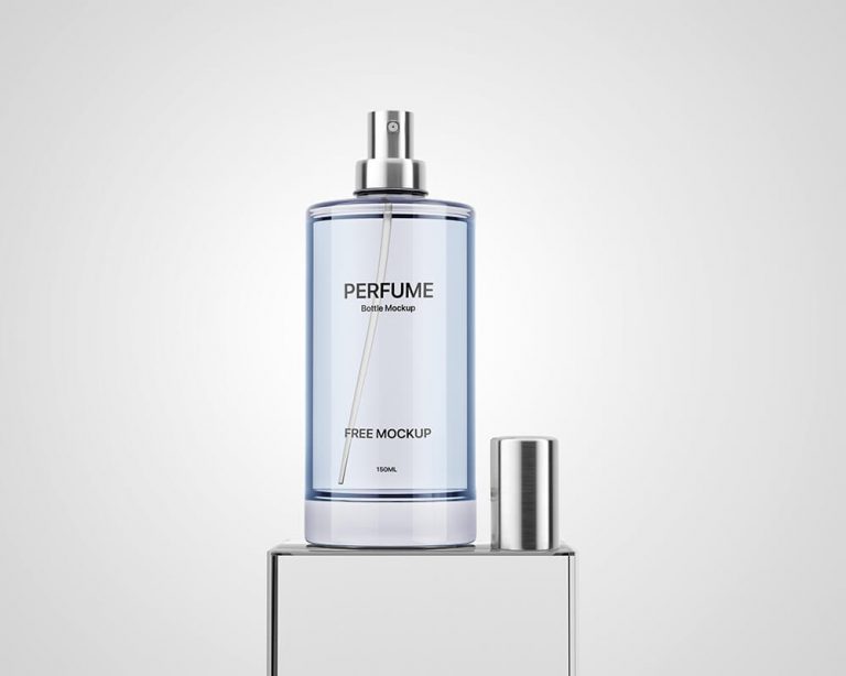 Free Clear Perfume Bottle Mockup 1