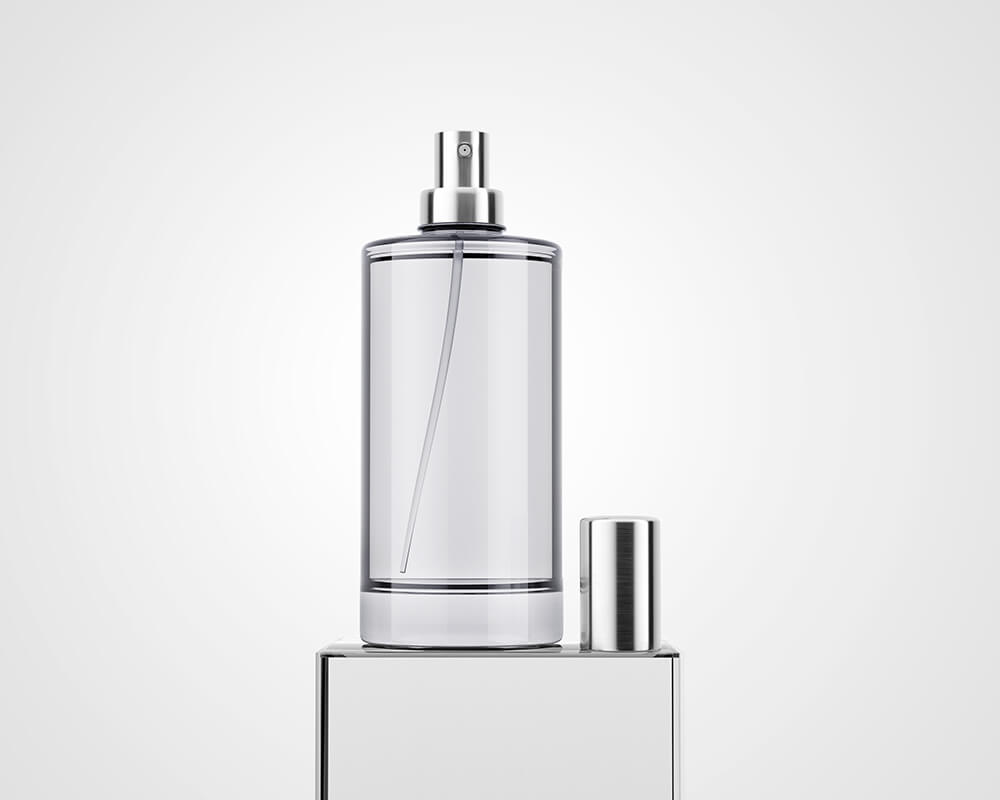Free Clear Perfume Bottle Mockup 2
