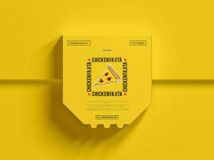 Top View of Packaging Pizza Box Mockup 1