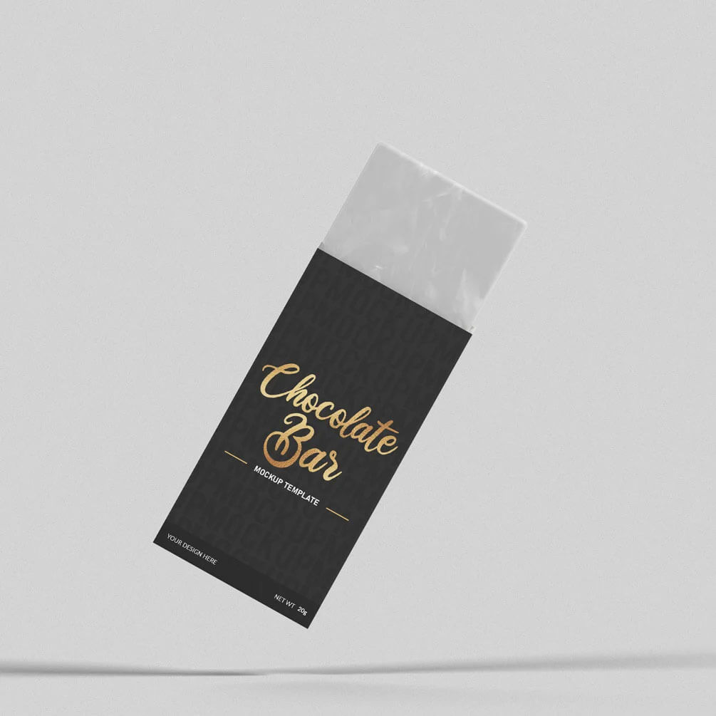 Chocolate Bar Box Pack Mockup Free Version