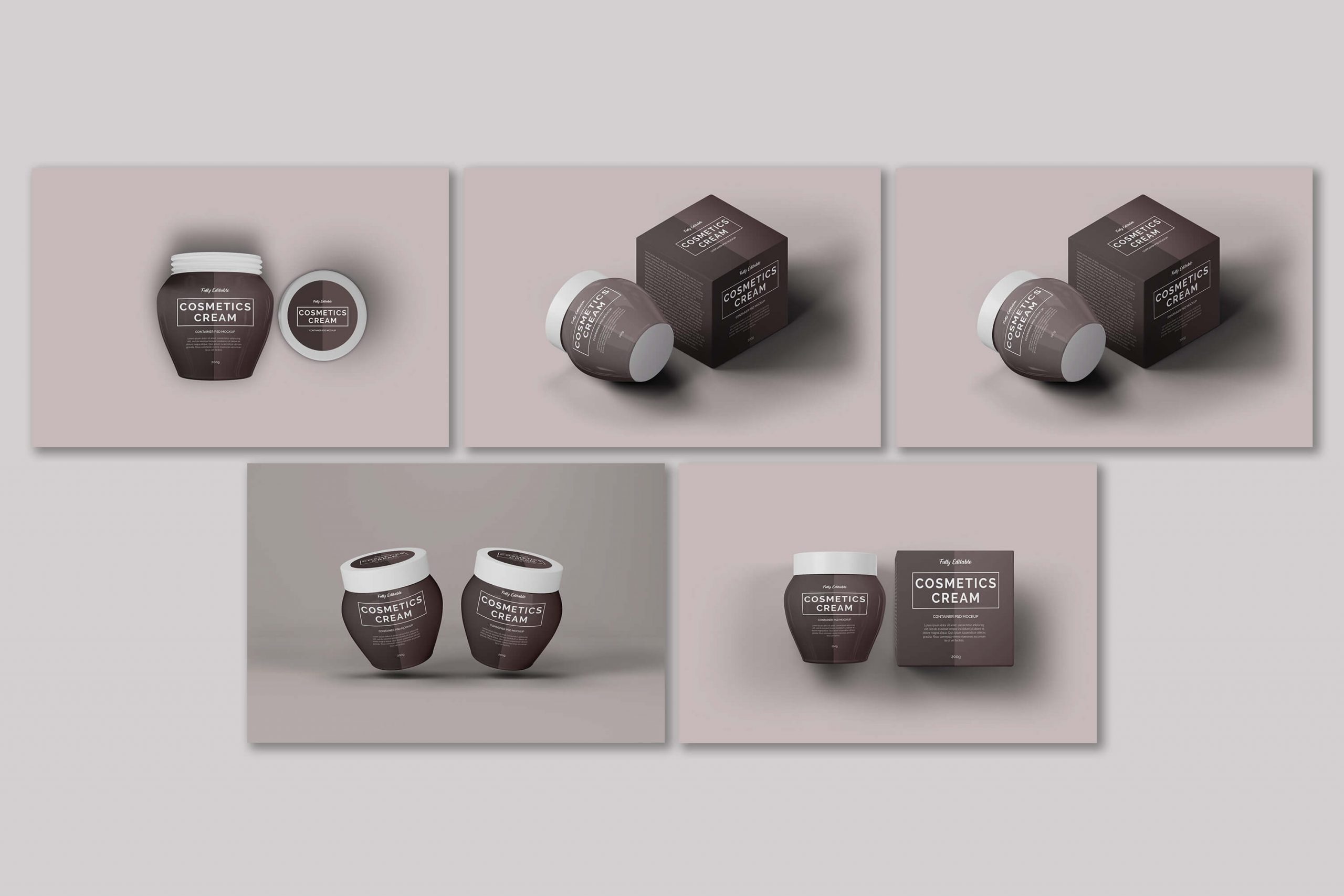 Free Cosmetics Cream Container Mockup